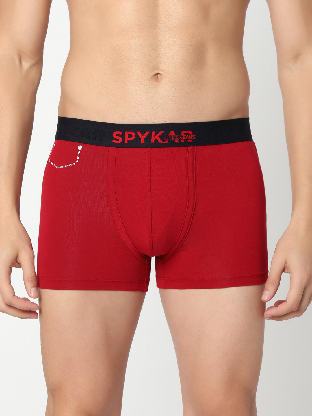Men Premium Grey Maroon & Olive Cotton Blend Trunk (Pack of 3)- UnderJeans by Spykar