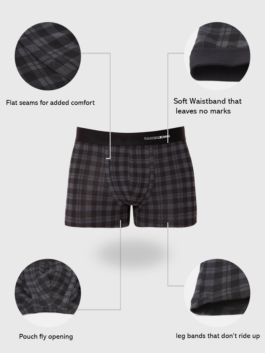 Men Premium Cotton Blend Trunk Pack of 2- UnderJeans by Spykar