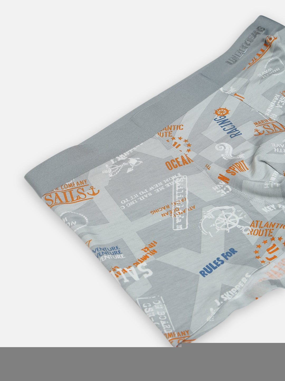 Underjeans by Spykar Men Super Premium Bonded Elastic Light Grey Trunk