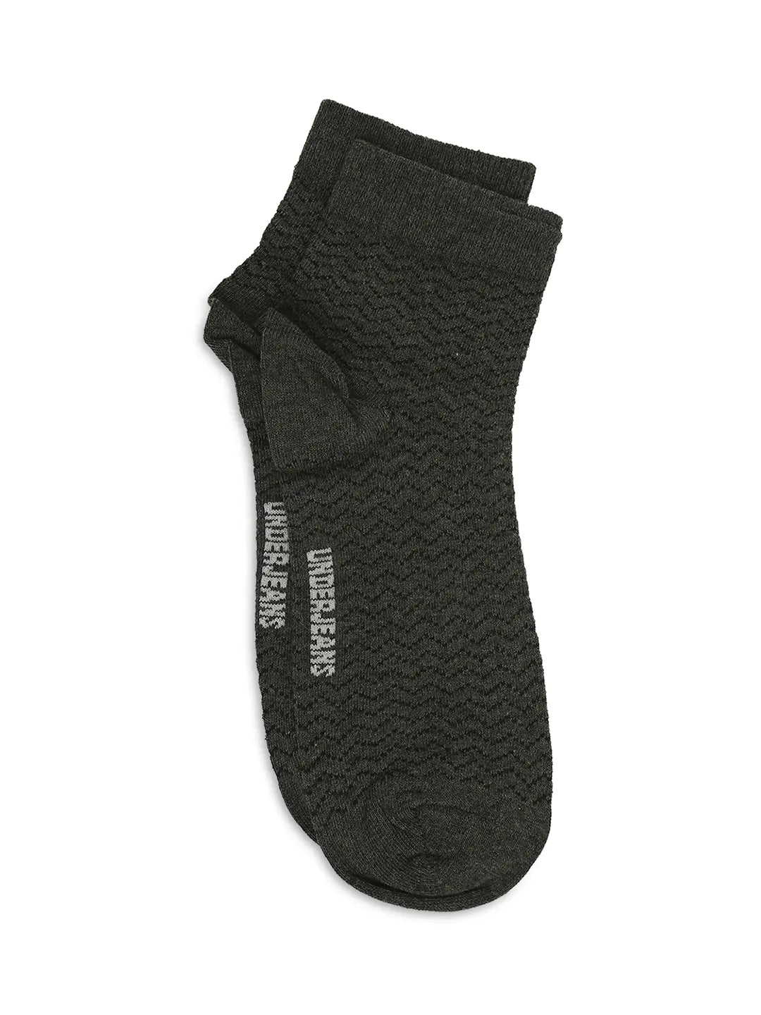 Men Premium White & Anthra Melange Ankle Length Socks - Pack Of 2- Underjeans by Spykar