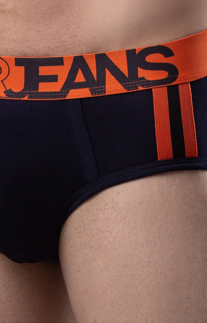 Navy Blue Cotton Brief for Men Premium- UnderJeans by Spykar