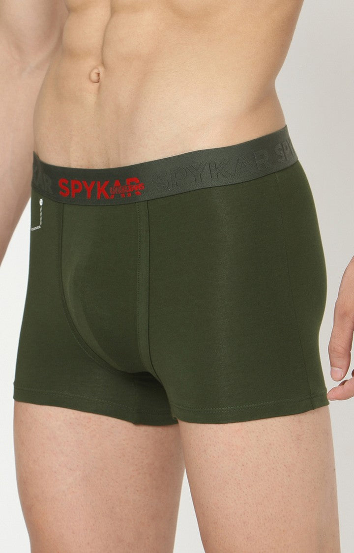 Underjeans by Spykar Men Premium Olive Cotton Blend Trunk