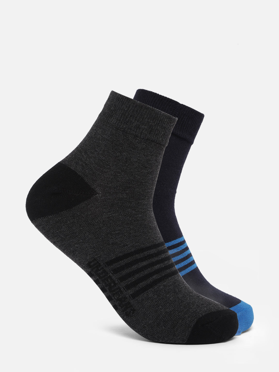 Men Premium Assorted Ankle length (Non terry) Socks Pack of 2- UnderJeans by Spykar