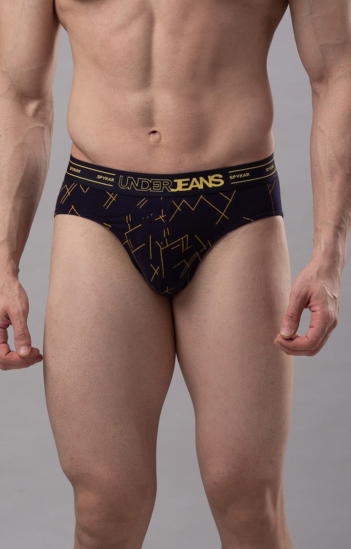Underjeans by Spykar Men Premium Cotton Blend Navy Brief - (Pack of 2)