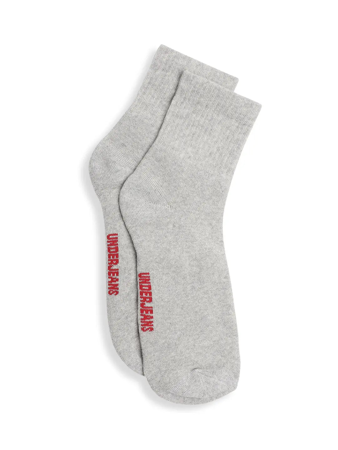 Men Premium Grey & BLack Cotton Socks - Pack Of 3- UnderJeans by Spykar