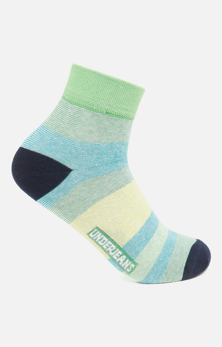 Men Premium Yellow Ankle Length (Non Terry) Single Pair of Socks- UnderJeans by Spykar