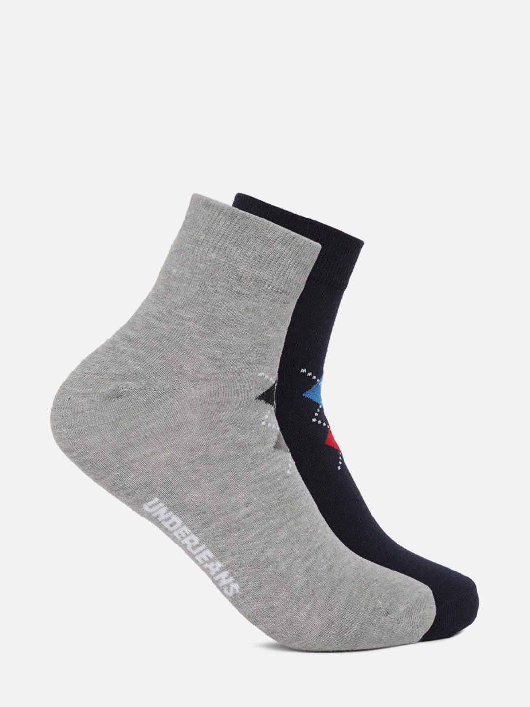 Men Premium Assorted Ankle length (Non terry) Socks Pack of 2- UnderJeans by Spykar