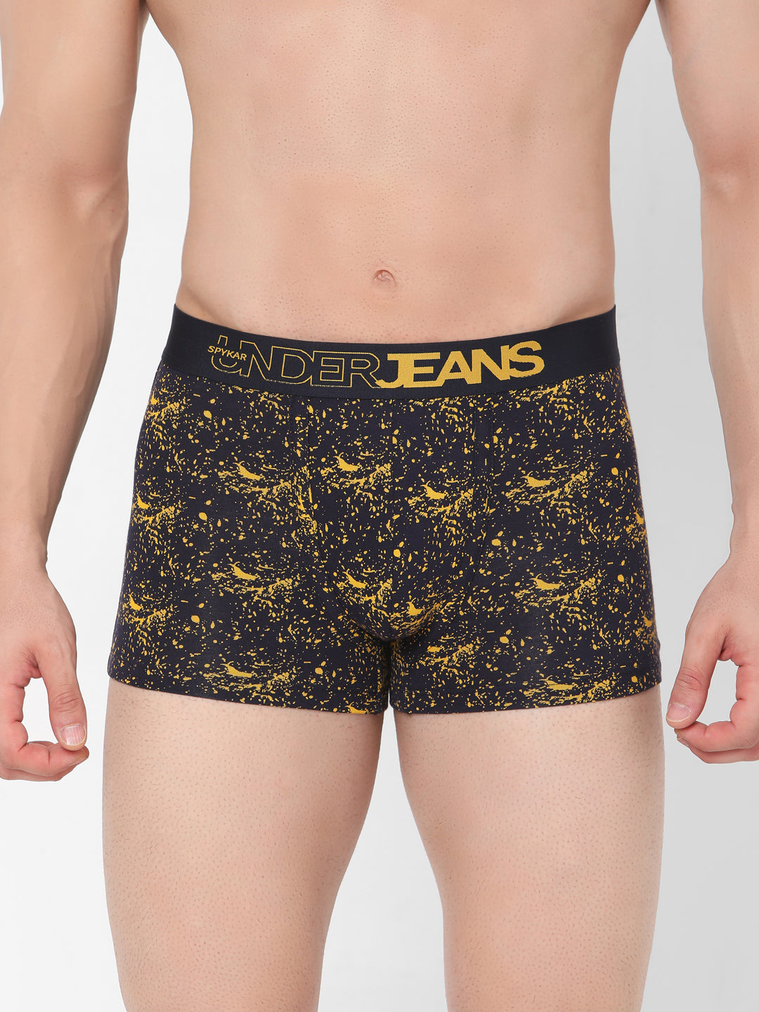 Men Premium Navy & White Cotton Blend Trunk (Pack of 2)- UnderJeans by Spykar