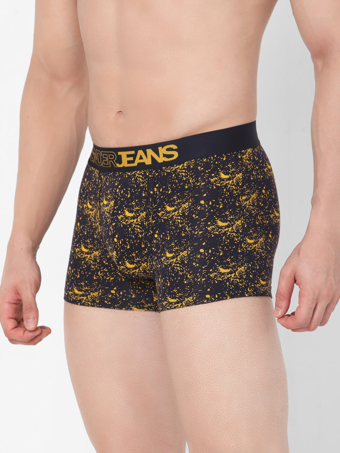 Men Premium Navy & White Cotton Blend Trunk (Pack of 2)- UnderJeans by Spykar