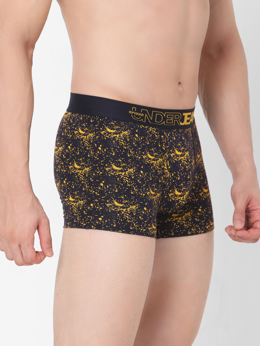 Men Premium Navy & White Cotton Blend Trunk (Pack of 2)- UnderJeans by Spykar
