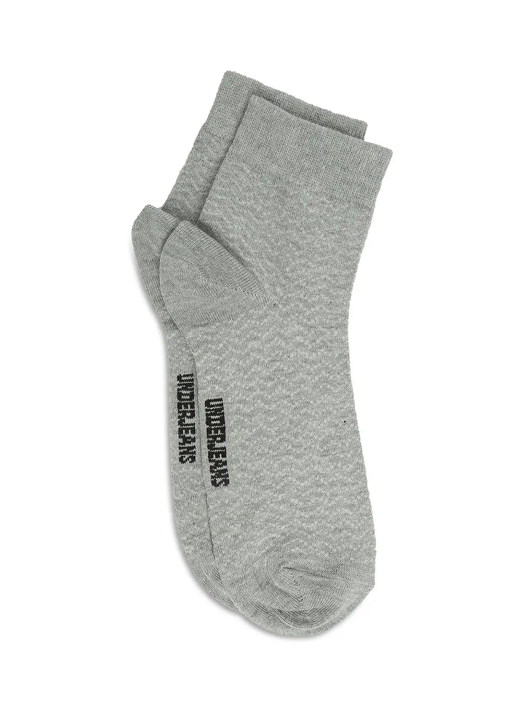 Men Premium Black & Grey Melange Ankle Length Socks - Pack Of 2- Underjeans by Spykar