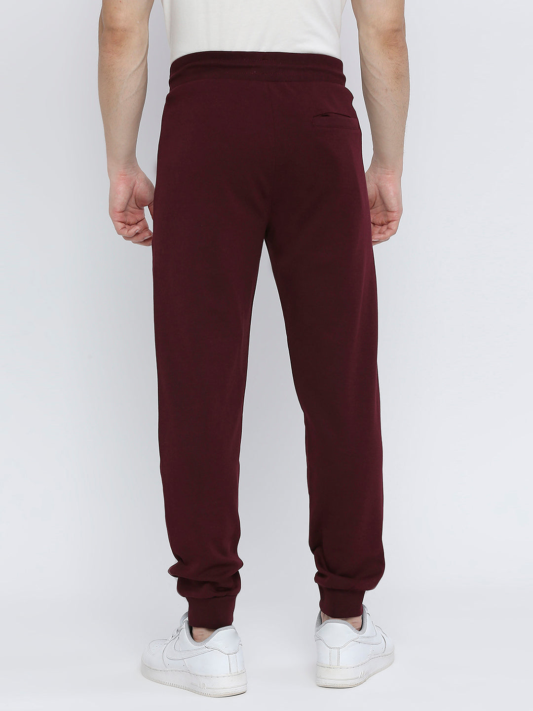 Men Premium Cotton Wine Trackpant - UnderJeans by Spykar