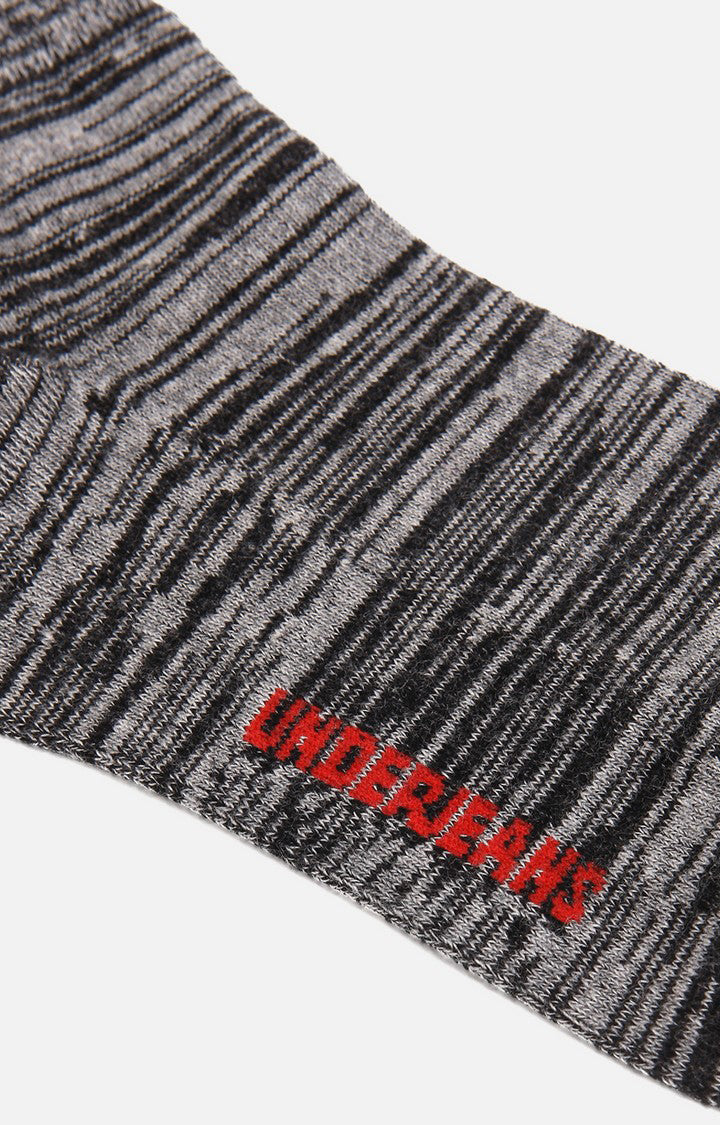 Men Premium Grey Ankle Length (Non Terry) Single Pair of Socks- UnderJeans by Spykar