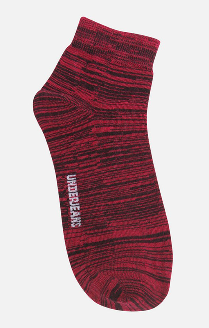 Men Premium Dark Pink Ankle Length (Non Terry) Single Pair of Socks- UnderJeans by Spykar