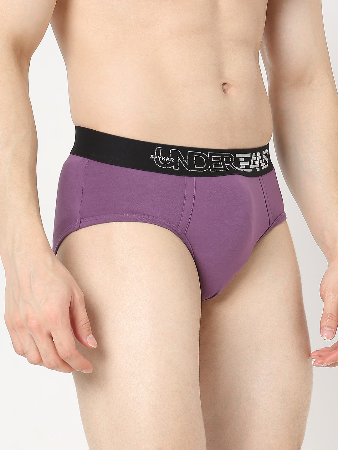 Underjeans by Spykar Men Premium Pack of 2 Black-Purple Brief