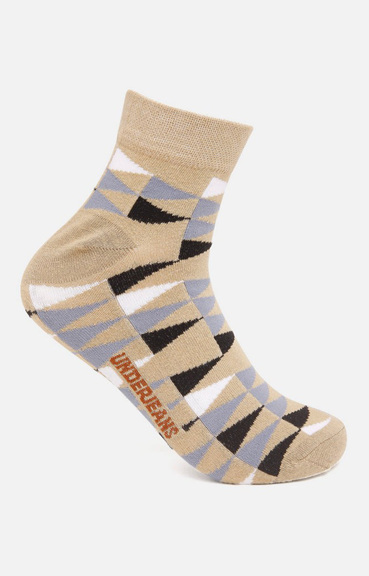 Men Premium Anthra Beige Black Grey Ankle Length (Non Terry) (Pack of 4) Socks- UnderJeans by Spykar
