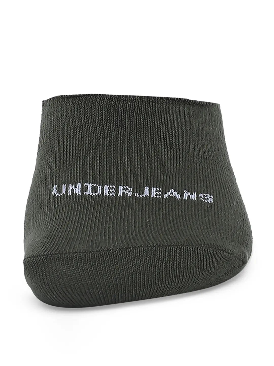 Men Yellow & Olive Cotton Blend No Show Socks - Pack Of 2 - Underjeans by Spykar