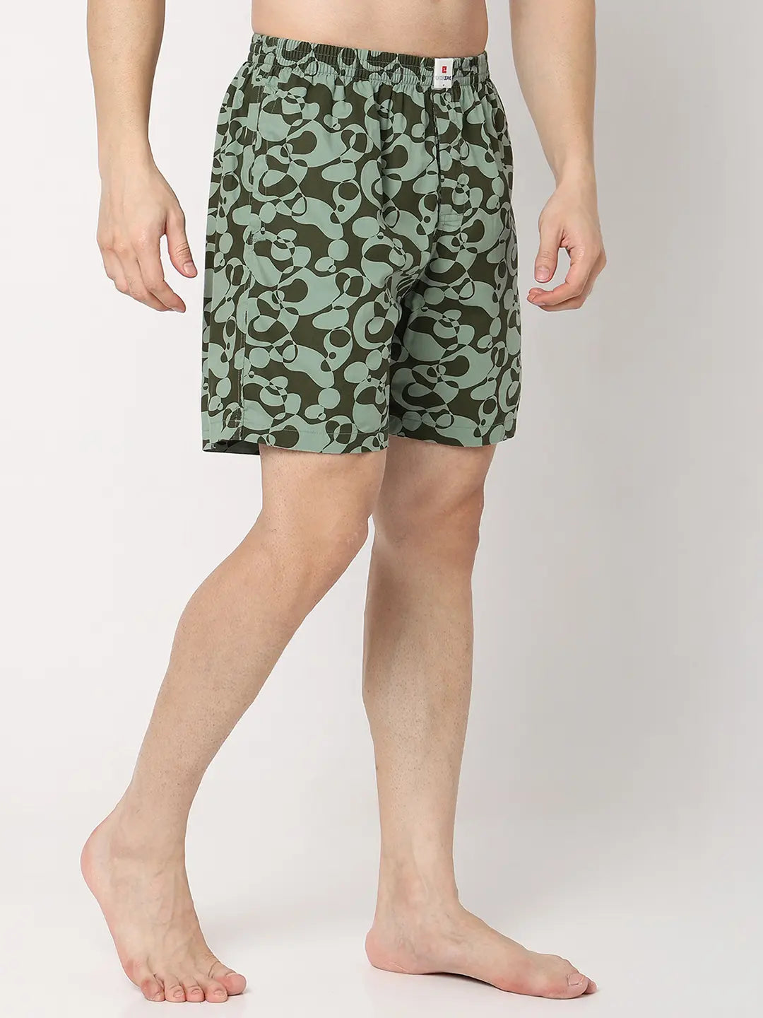 Underjeans by Spykar Men Premium Green Cotton Blend Regular Fit Boxer Shorts