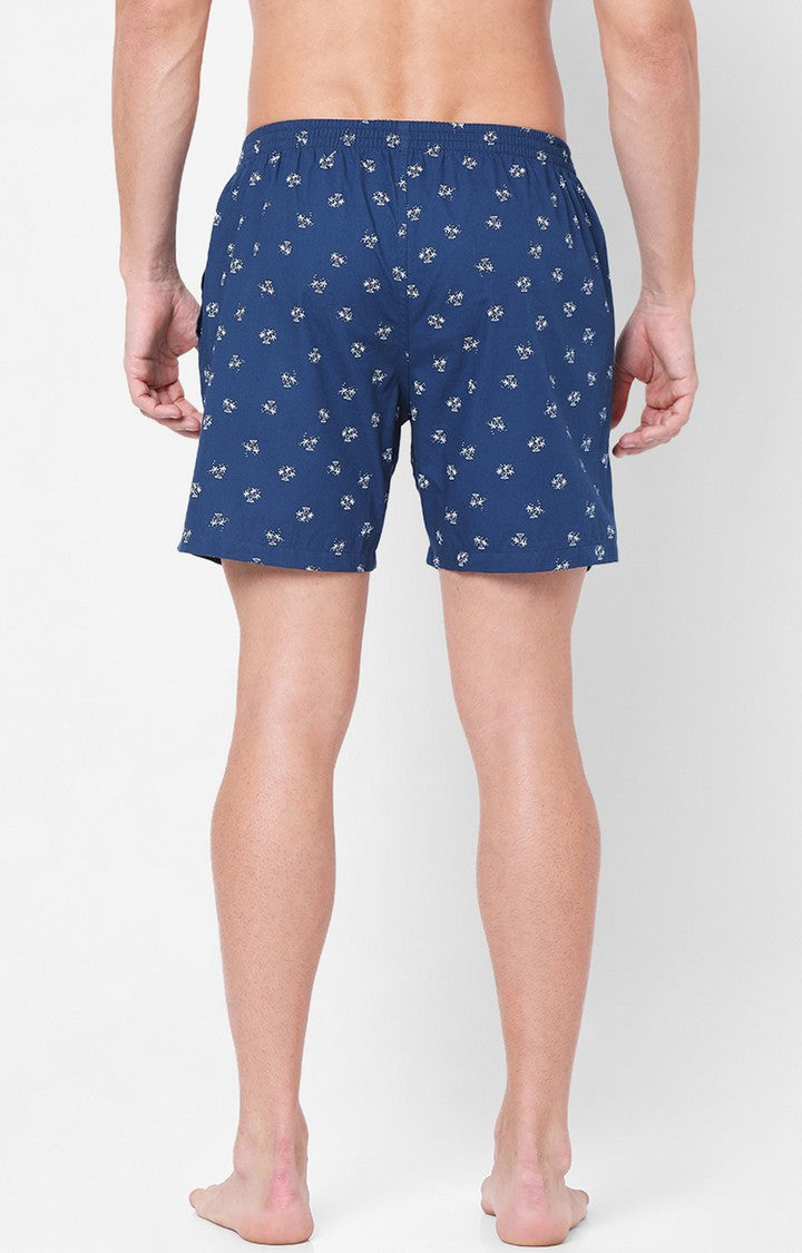 Men Premium Blue Cotton Boxers- UnderJeans by Spykar