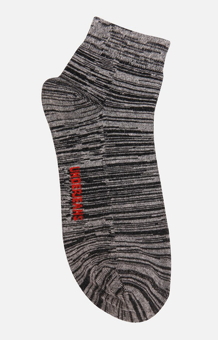 Men Premium Grey Ankle Length (Non Terry) Single Pair of Socks- UnderJeans by Spykar
