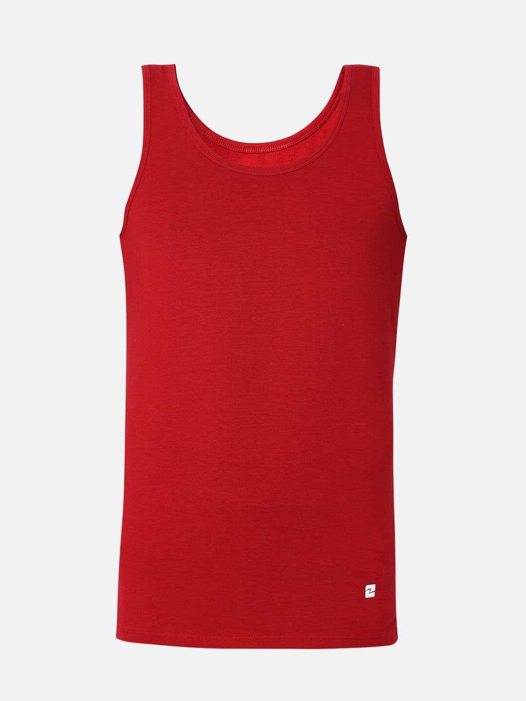 Men Premium Maroon Cotton Blend Regular Fit Vest - UnderJeans by Spykar