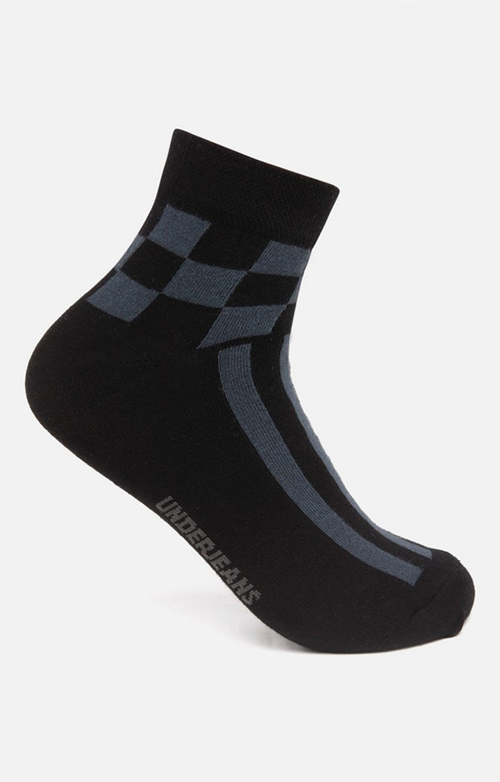 Men Premium Anthra Navy Black Grey Ankle Length (Non Terry) (Pack of 4) Socks- UnderJeans by Spykar