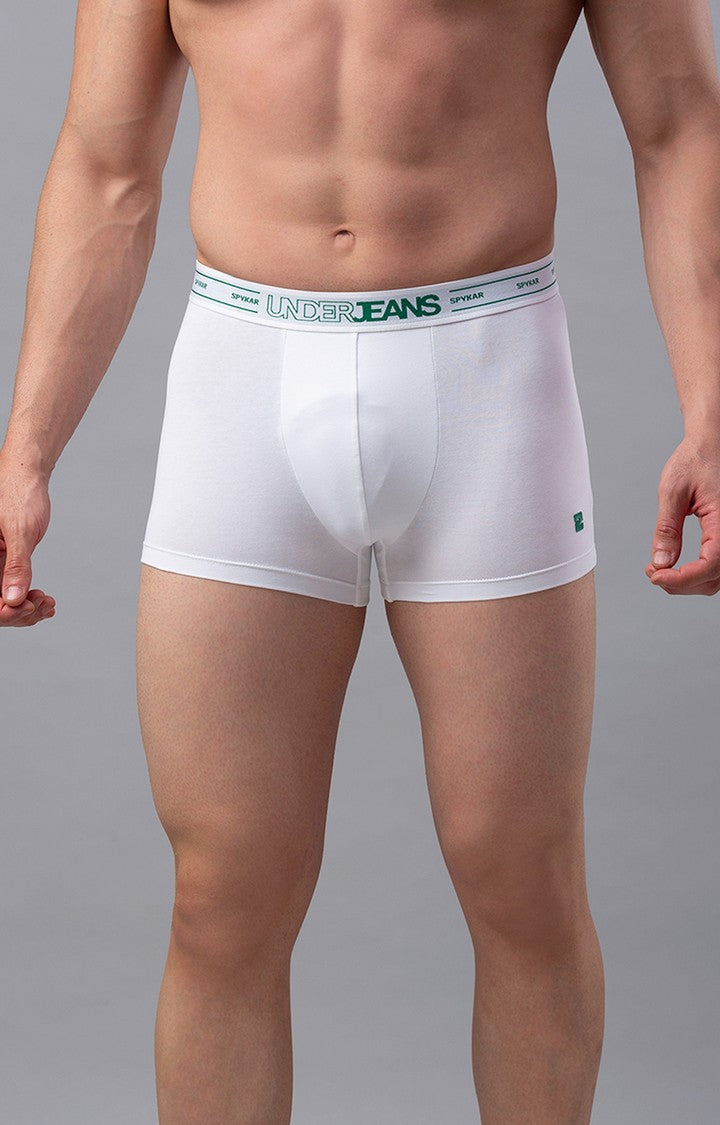 Underjeans by Spykar Men Premium White Cotton Blend Trunk
