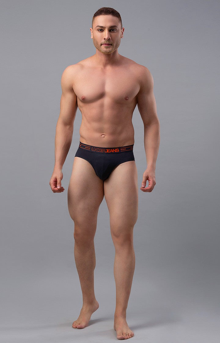 Underjeans by Spykar Men Premium Cotton Blend Grey Brief