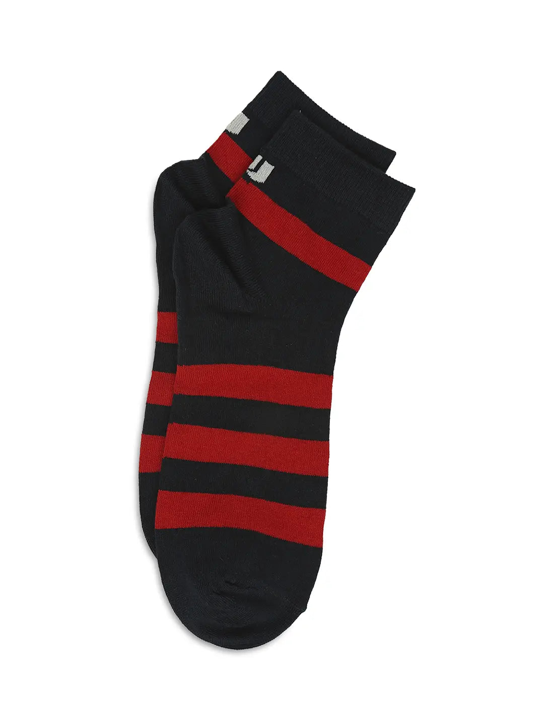 Men Premium Grey Melange & Navy Ankle Length Socks - Pack Of 2- Underjeans by Spykar