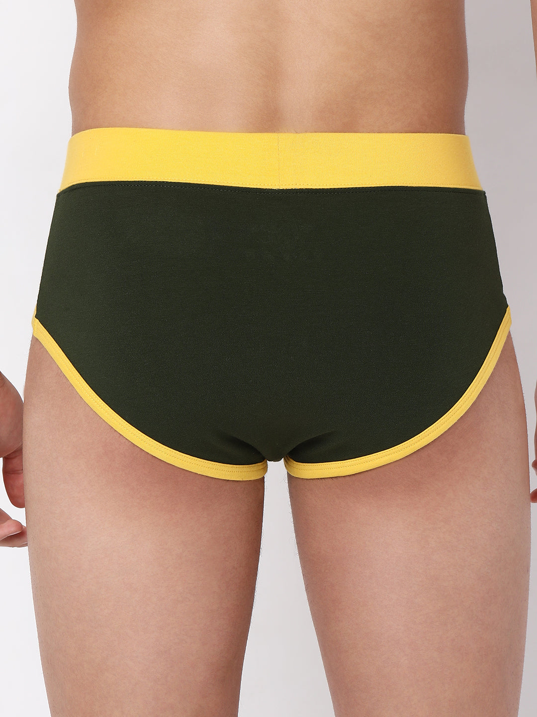 Underjeans by Spykar Men Premium Cotton Blend Olive Brief