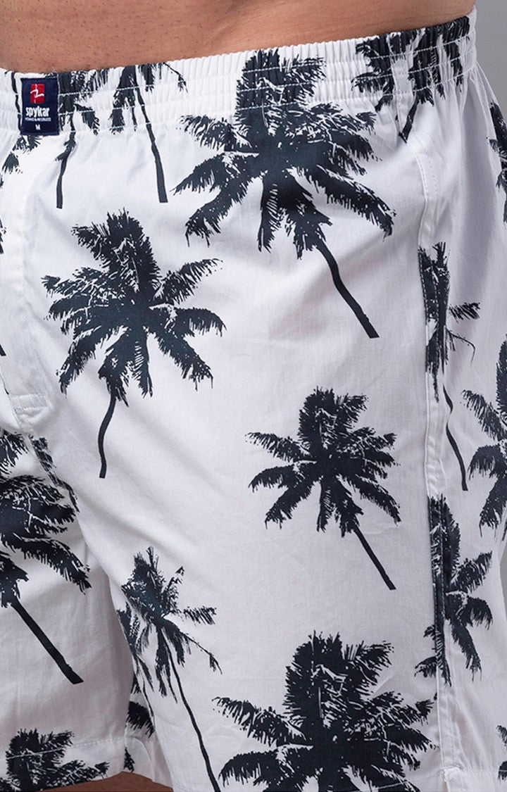 White Cotton Boxer for Men Premium - (Pack of 2)- UnderJeans by Spykar