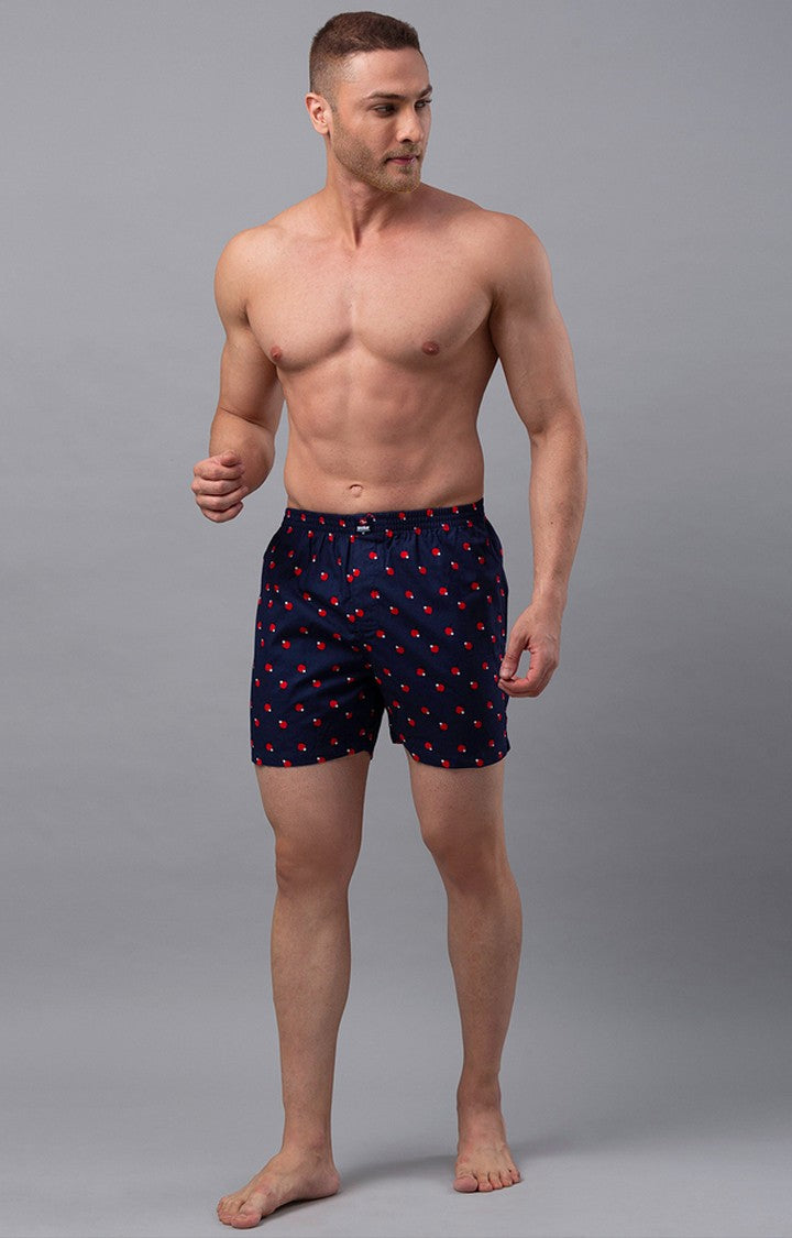 Blue Cotton Boxer for Men Premium - (Pack of 2)- UnderJeans by Spykar