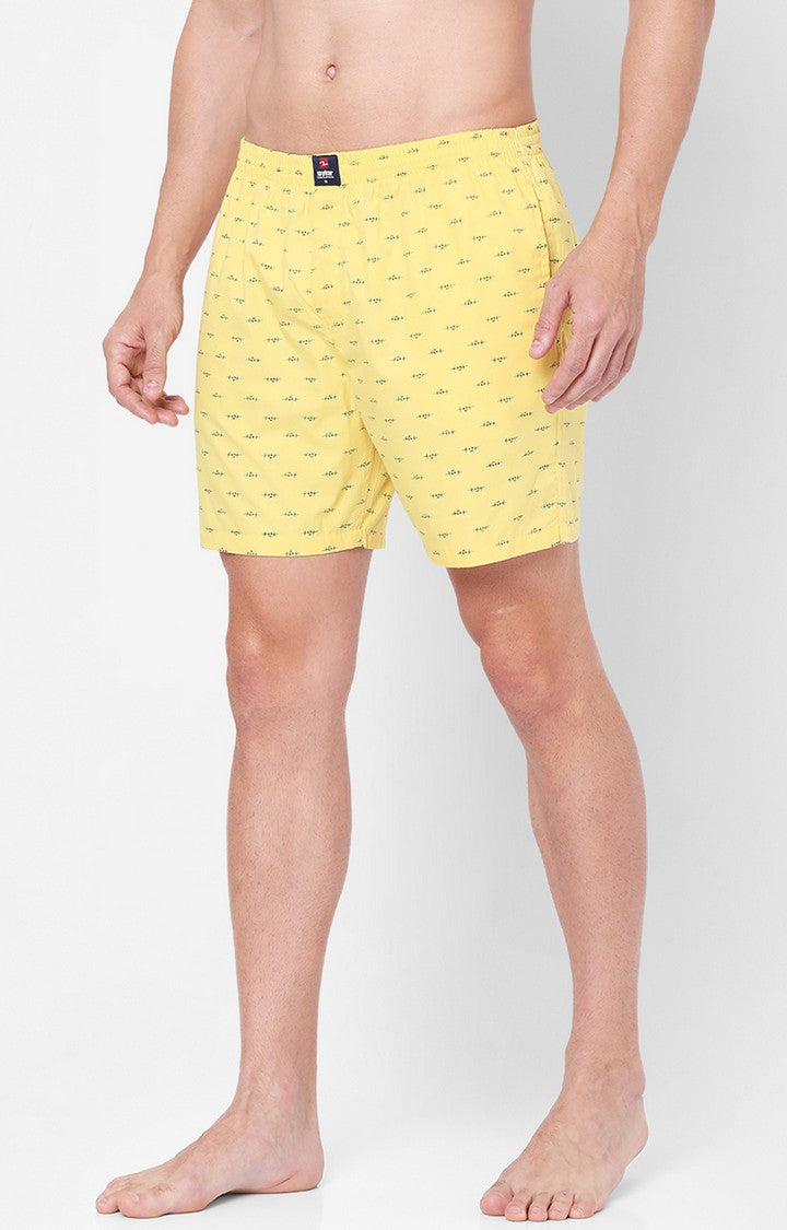 Men Premium Yellow Cotton Boxers- UnderJeans by Spykar