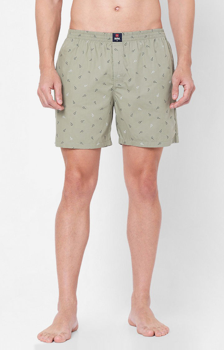 Men Premium Light Khaki Cotton Boxers - UnderJeans by Spykar