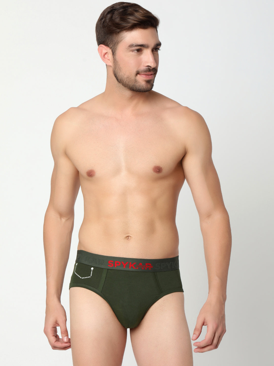 Men Premium Maroon & Olive Cotton Blend Brief (Pack of 2)- UnderJeans by Spykar