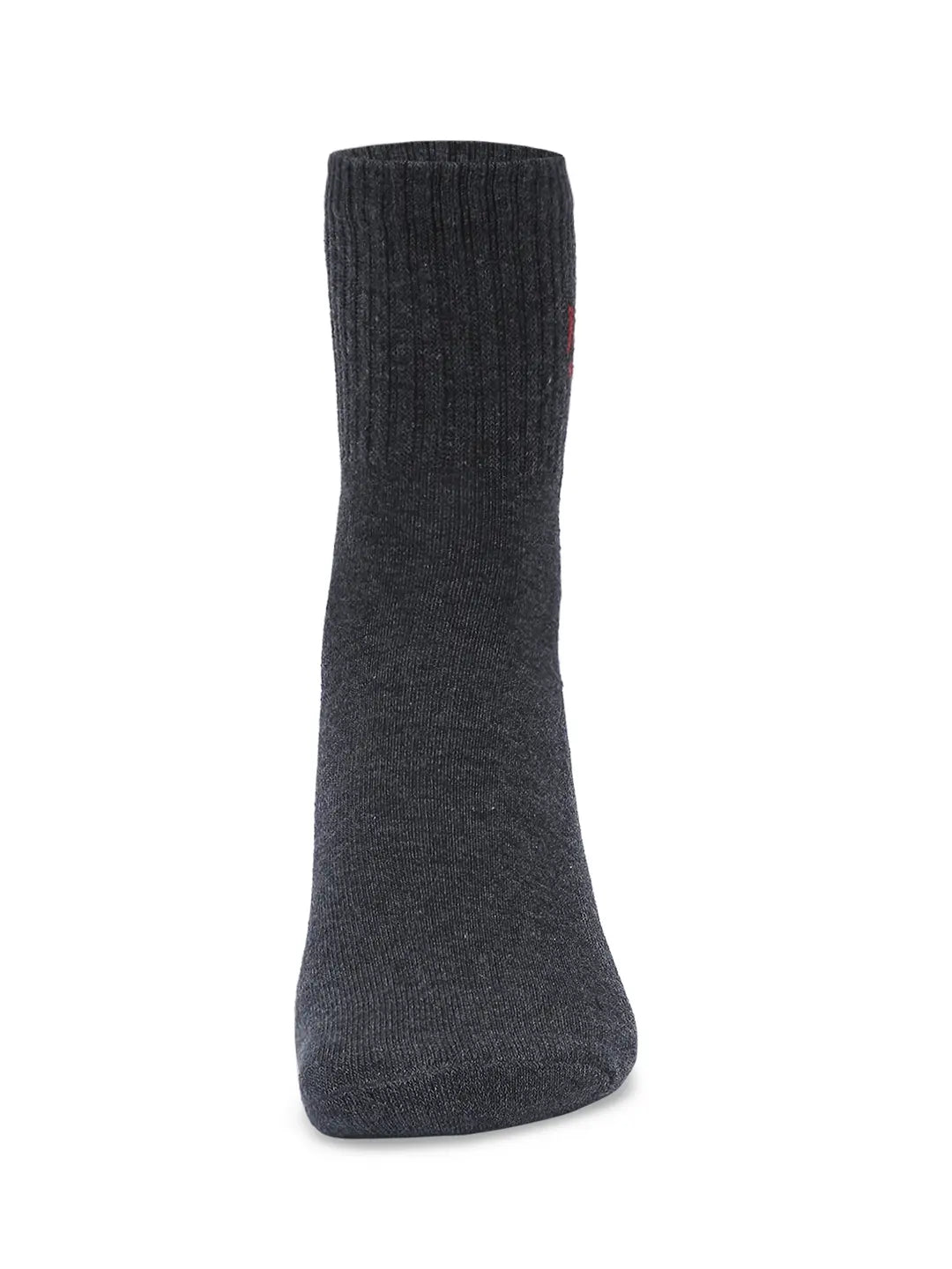 Men White & Anthra Melange Cotton Blend Ankle Length Socks - Pack Of 2 - Underjeans by Spykar
