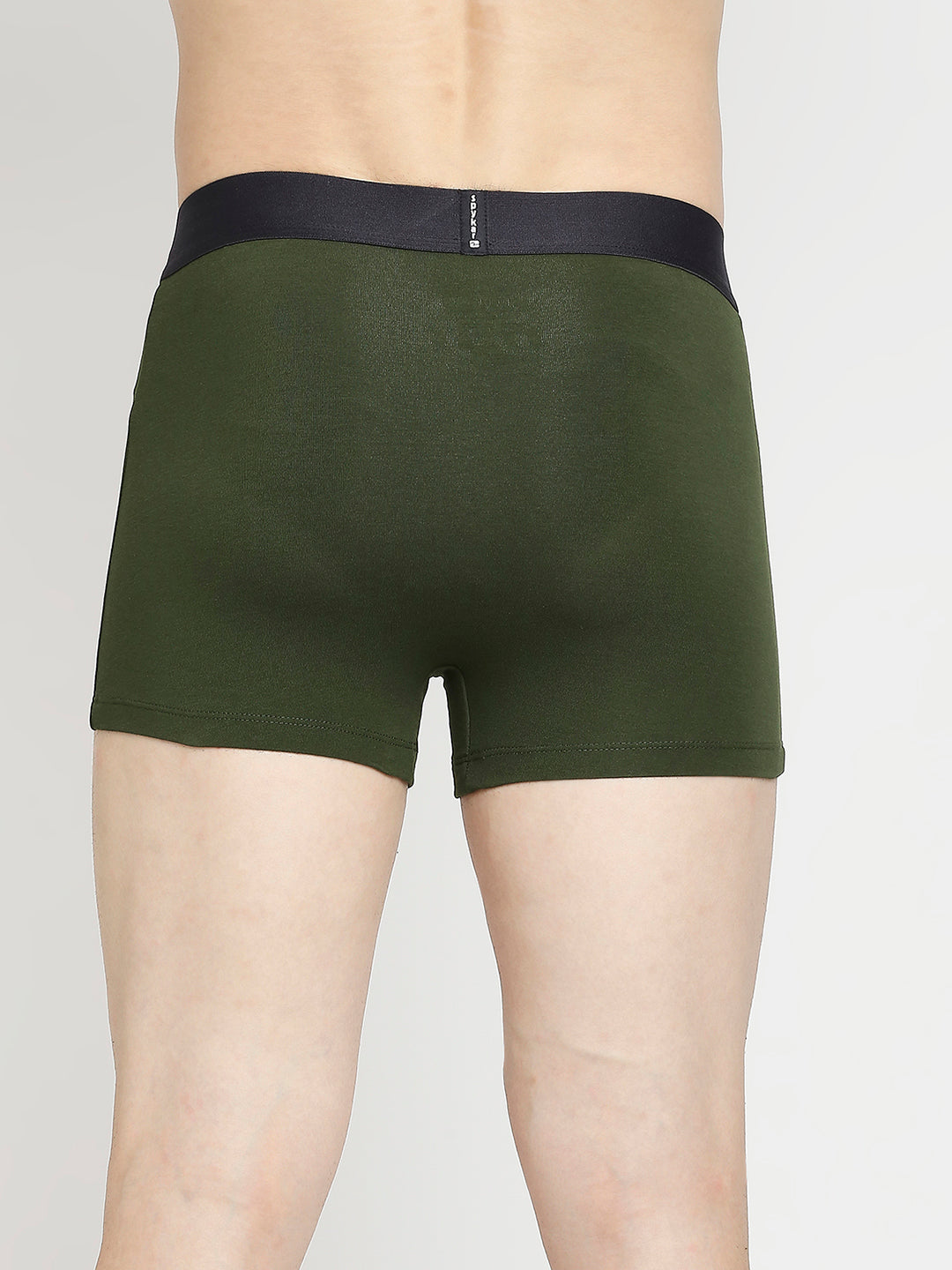 Men Premium Dark Grey & Olive Cotton Blend Trunk - Pack Of 2- UnderJeans by Spykar