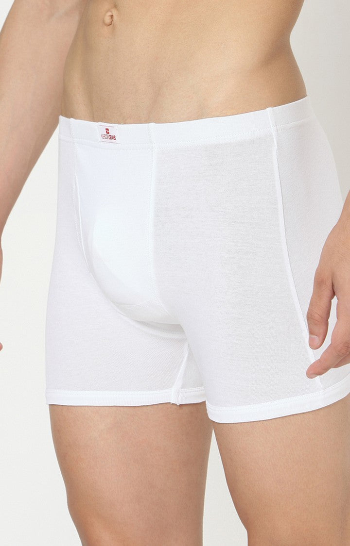 Underjeans by Spykar Men Premium Cotton Blend White Trunk - (Pack of 2)