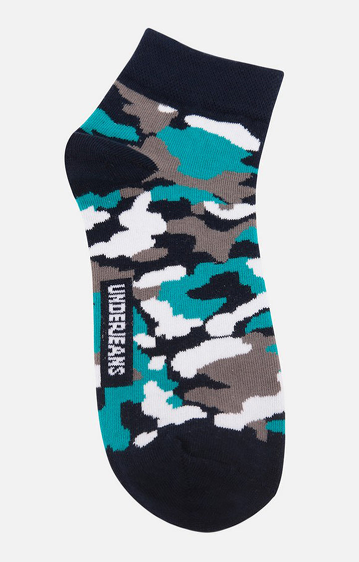 Men Premium Turq Ankle Length (Non Terry) Single Pair of Socks- UnderJeans by Spykar