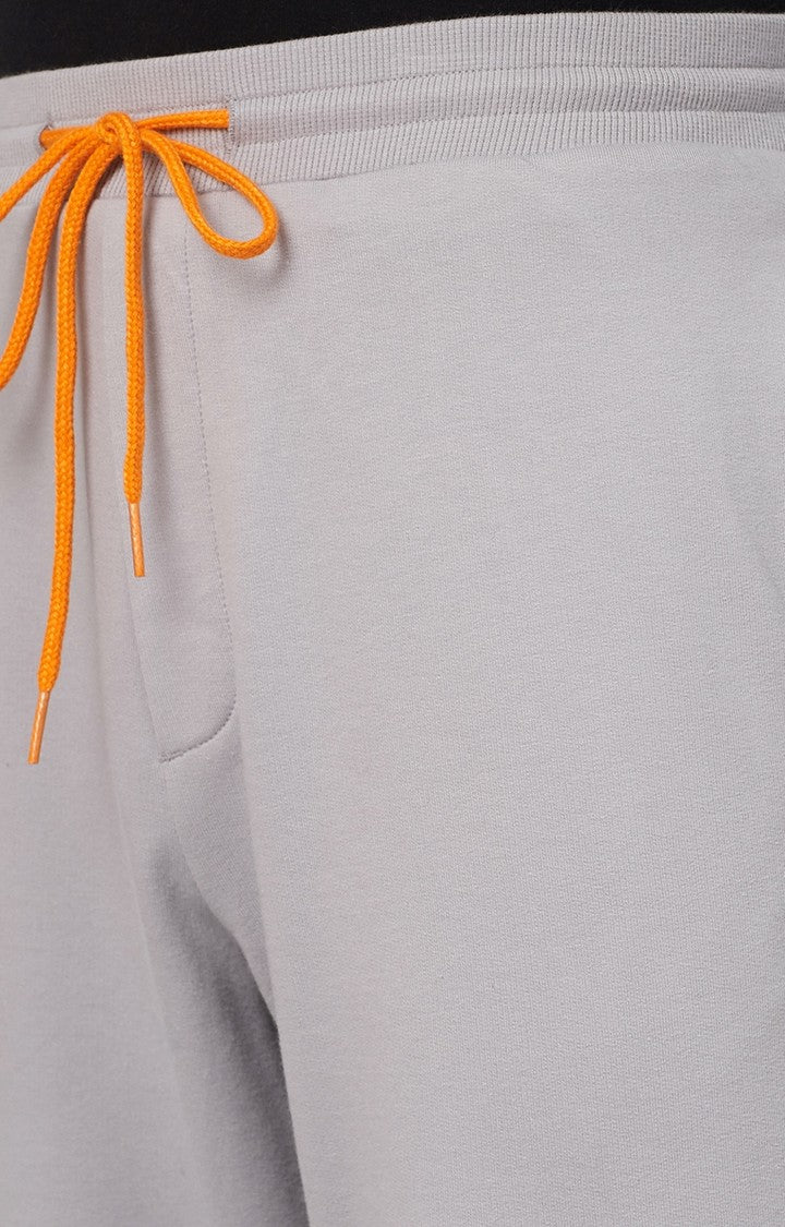 Grey Cotton Blend Solid Trackpants- UnderJeans by Spykar