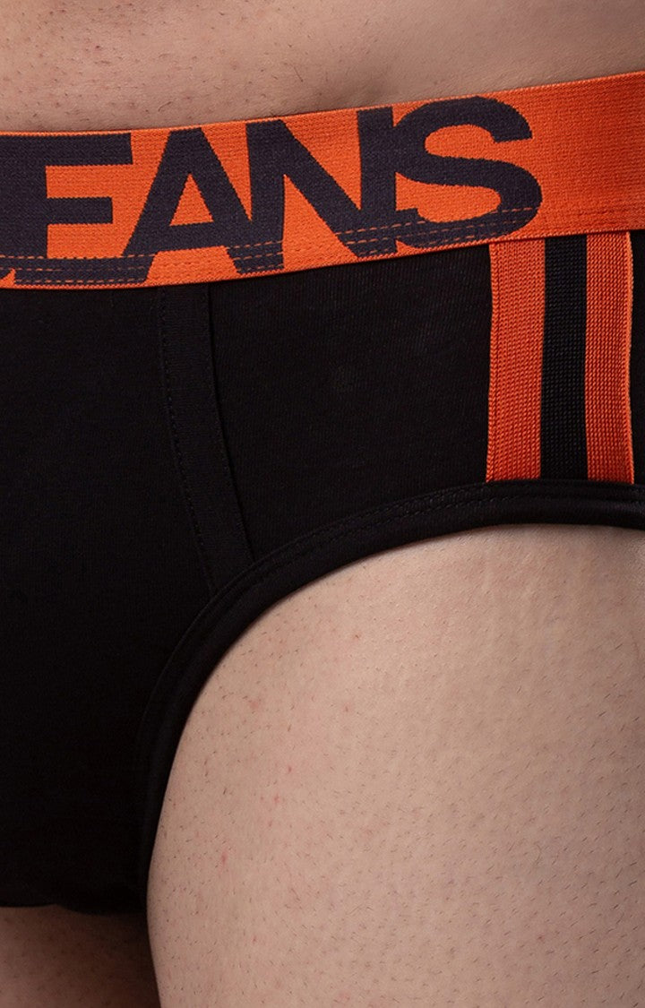 Black Cotton Brief for Men Premium - (Pack of 2)- UnderJeans by Spykar