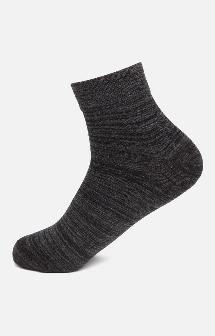 Men Premium Black Ankle Length (Non Terry) Single Pair of Socks- UnderJeans by Spykar