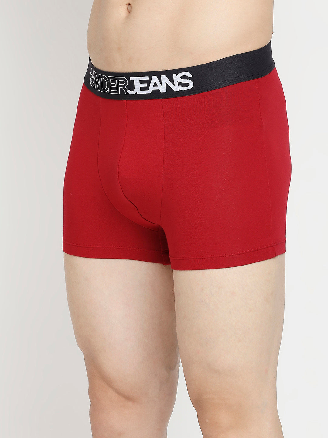 Men Premium Maroon & Dark Grey Cotton Blend Trunk - Pack Of 2- UnderJeans by Spykar