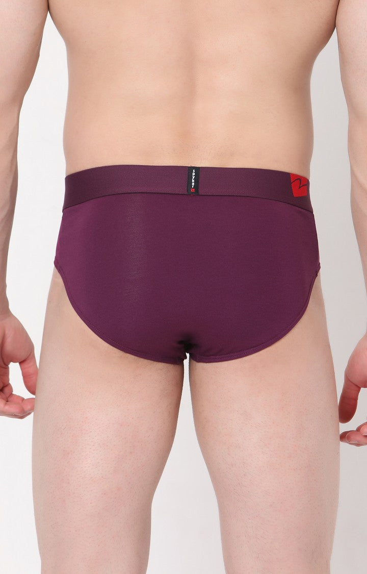 Underjeans by Spykar Men Premium Cotton Blend Purple Brief