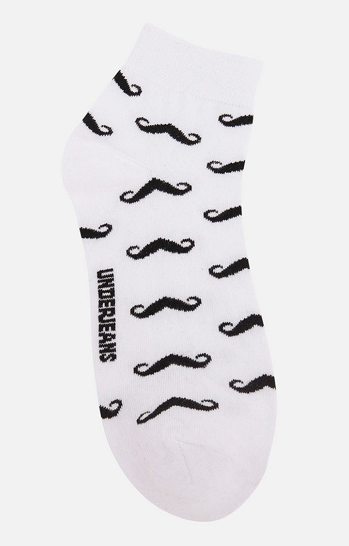 Men Premium White Ankle Length (Non Terry) Single Pair of Socks- UnderJeans by Spykar