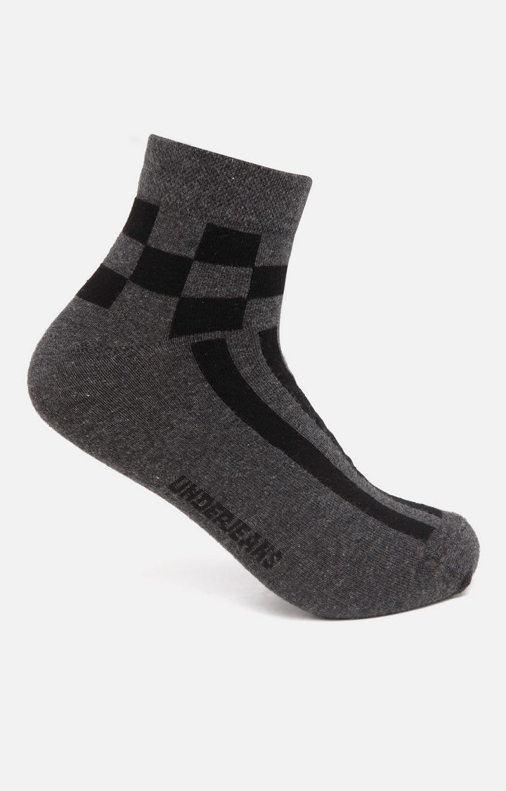 Men Premium Anthra Ankle Length (Non Terry) Single Pair of Socks- UnderJeans by Spykar