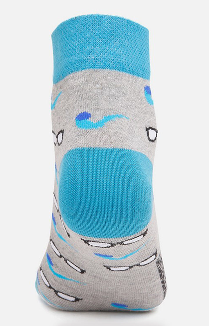 Men Premium Grey Ankle Length (Non Terry) Single Pair of Socks- UnderJeans by Spykar