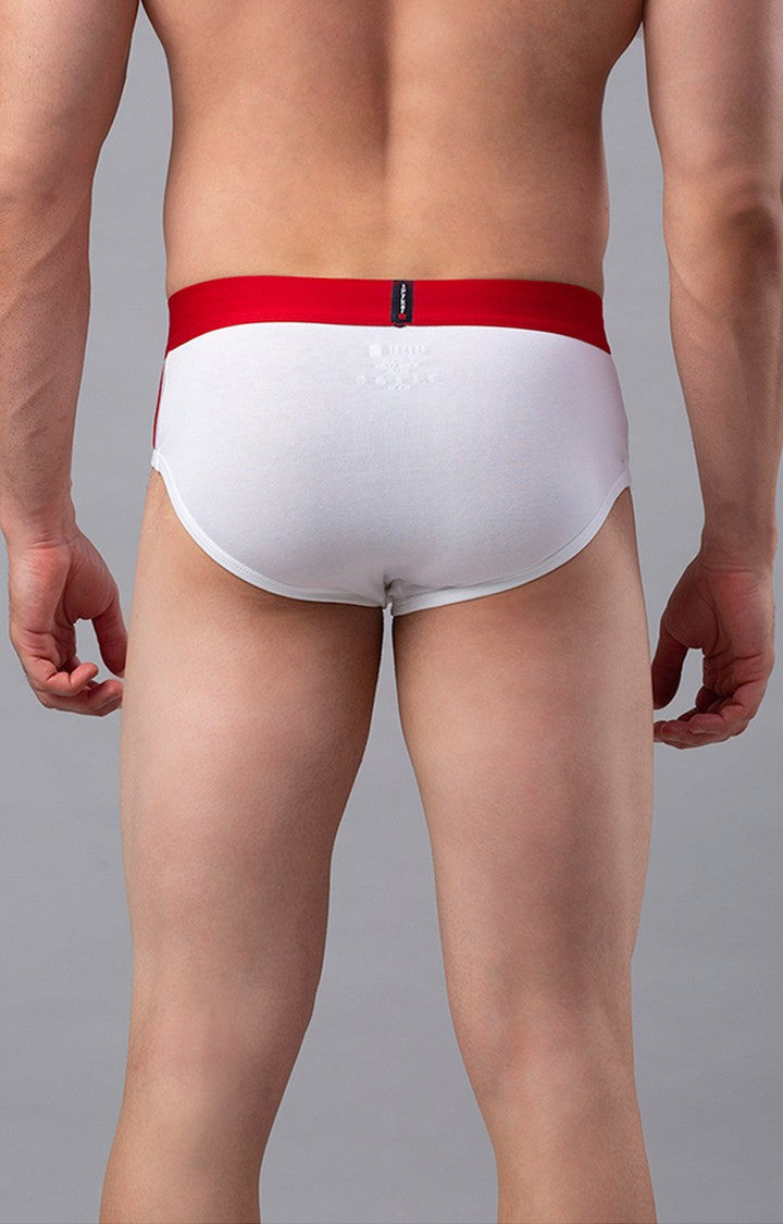 White Cotton Brief for Men Premium- UnderJeans by Spykar