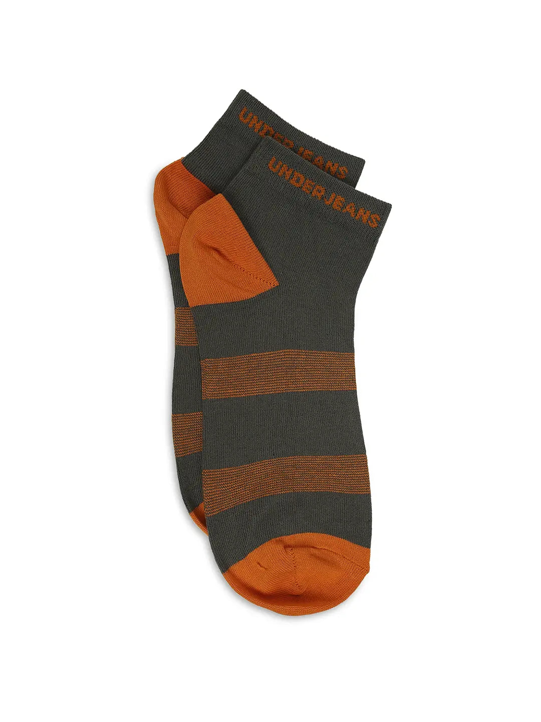 Men Premium Dark Grey & Navy Ankle Length Socks - Pack Of 2- Underjeans by Spykar