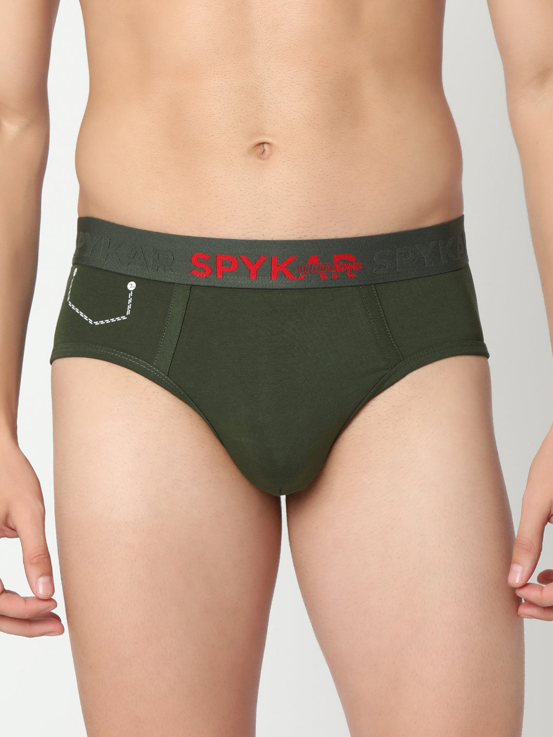 Men Premium Maroon & Olive Cotton Blend Brief (Pack of 2)- UnderJeans by Spykar